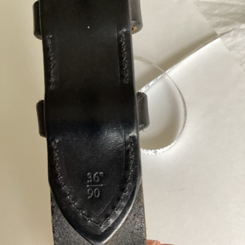 Polo Ralph Lauren Belt Mens 36/90 Black Italian Saddle Leather - Picture 10 of 15